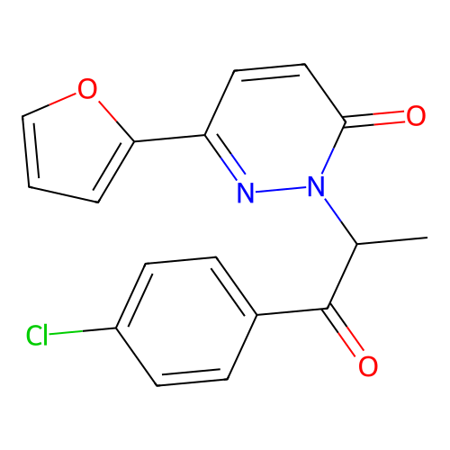 2-[1-(4-Chlorophenyl)-1-oxopropan-2-yl]-6-(furan-2-yl)pyridazin-3-one structure