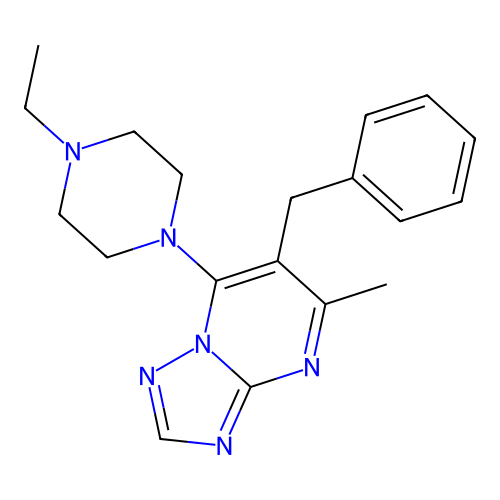 6-Benzyl-7-(4-ethylpiperazin-1-yl)-5-methyl-[1,2,4]triazolo[1,5-a]pyrimidine structure