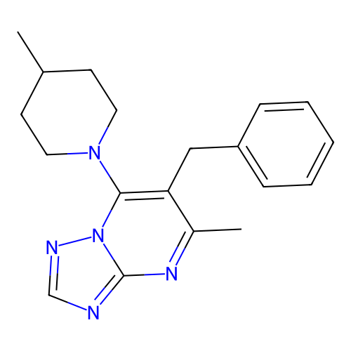 6-Benzyl-5-methyl-7-(4-methylpiperidin-1-yl)-[1,2,4]triazolo[1,5-a]pyrimidine structure