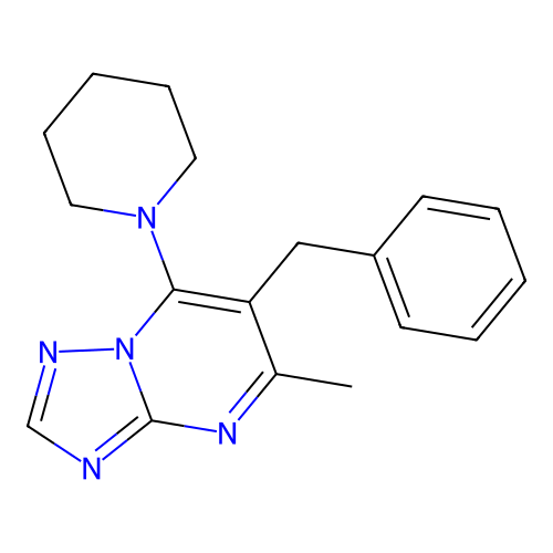 6-Benzyl-5-methyl-7-(piperidin-1-yl)[1,2,4]triazolo[1,5-a]pyrimidine structure