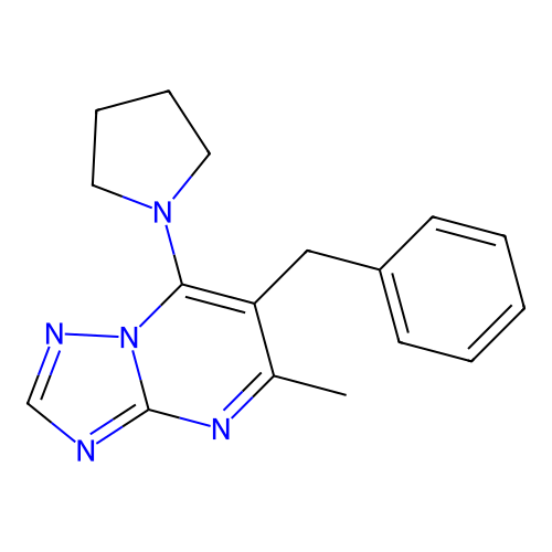 6-Benzyl-5-methyl-7-(pyrrolidin-1-yl)[1,2,4]triazolo[1,5-a]pyrimidine structure