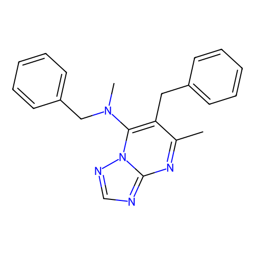 N,6-dibenzyl-N,5-dimethyl-[1,2,4]triazolo[1,5-a]pyrimidin-7-amine structure