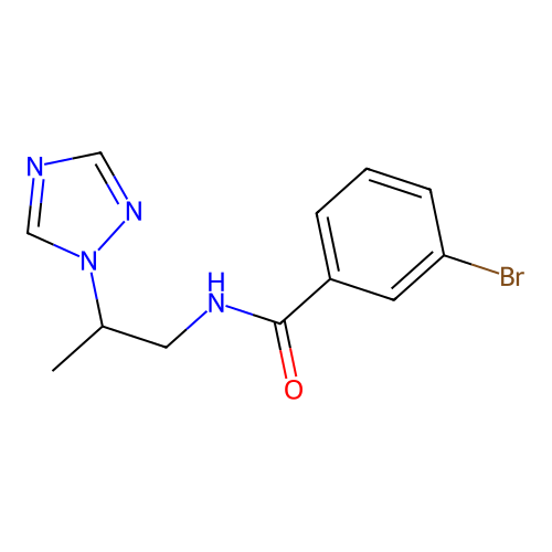 3-bromo-N-[2-(1,2,4-triazol-1-yl)propyl]benzamide structure