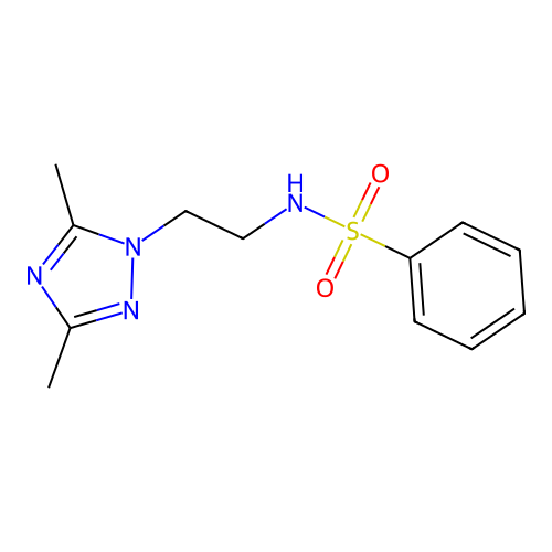 N-[2-(3,5-dimethyl-1,2,4-triazol-1-yl)ethyl]benzenesulfonamide structure