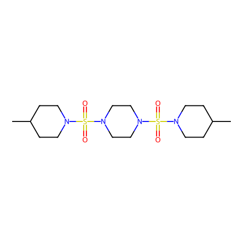1,4-Bis[(4-methylpiperidin-1-yl)sulfonyl]piperazine structure