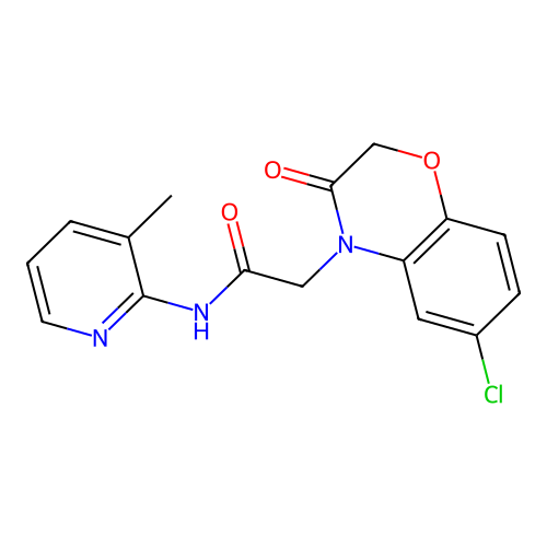 2-(6-chloro-3-oxo-1,4-benzoxazin-4-yl)-N-(3-methylpyridin-2-yl)acetamide structure
