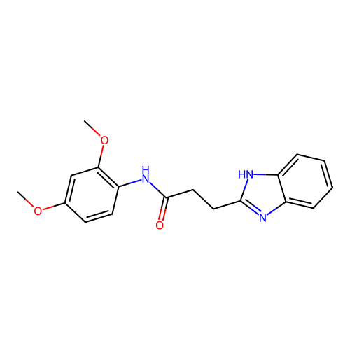 3-(1H-benzimidazol-2-yl)-N-(2,4-dimethoxyphenyl)propanamide structure