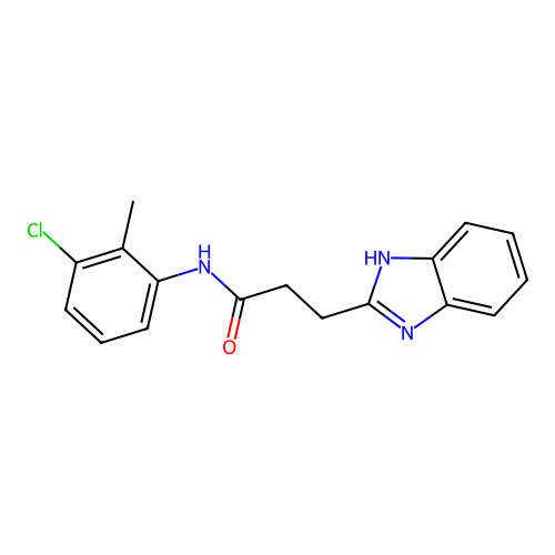 3-(1H-benzimidazol-2-yl)-N-(3-chloro-2-methylphenyl)propanamide structure