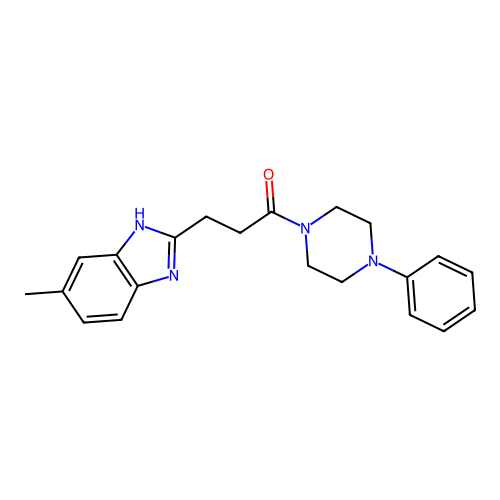 3-(6-methyl-1H-benzimidazol-2-yl)-1-(4-phenylpiperazin-1-yl)propan-1-one structure