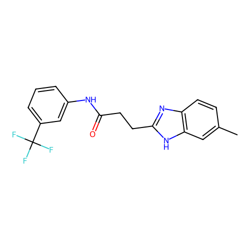 3-(6-methyl-1H-benzimidazol-2-yl)-N-[3-(trifluoromethyl)phenyl]propanamide structure