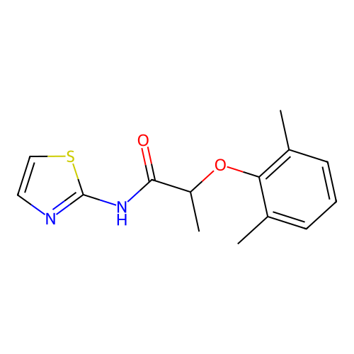 2-(2,6-dimethylphenoxy)-N-(1,3-thiazol-2-yl)propanamide structure