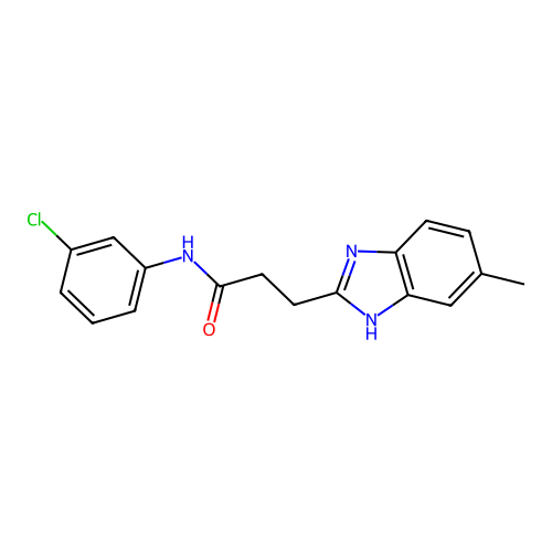 N-(3-chlorophenyl)-3-(6-methyl-1H-benzimidazol-2-yl)propanamide structure