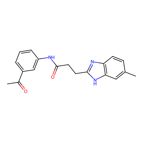 N-(3-acetylphenyl)-3-(6-methyl-1H-benzimidazol-2-yl)propanamide structure
