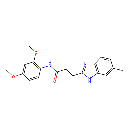 N-(2,4-dimethoxyphenyl)-3-(6-methyl-1H-benzimidazol-2-yl)propanamide structure