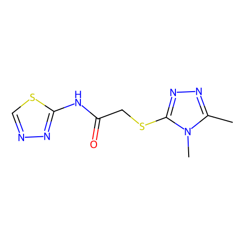 2-[(4,5-dimethyl-1,2,4-triazol-3-yl)sulfanyl]-N-(1,3,4-thiadiazol-2-yl)acetamide structure