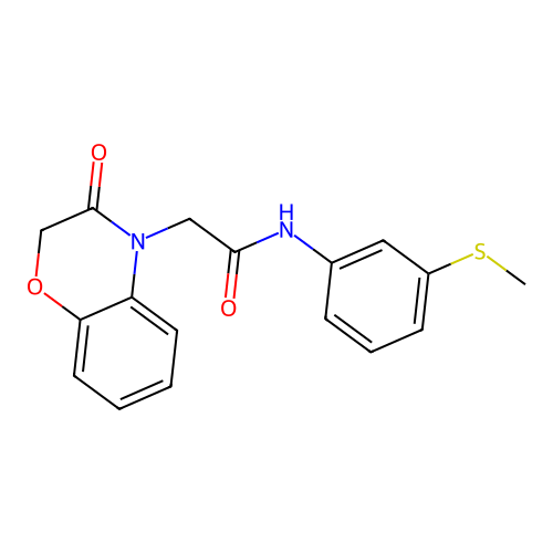 N-(3-methylsulfanylphenyl)-2-(3-oxo-1,4-benzoxazin-4-yl)acetamide structure