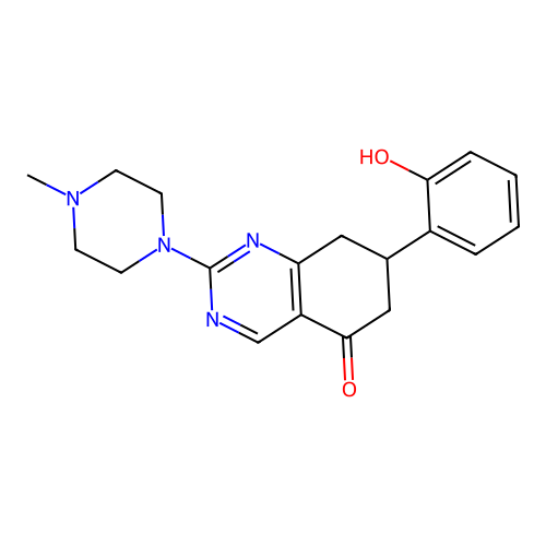 7-(2-hydroxyphenyl)-2-(4-methylpiperazin-1-yl)-7,8-dihydroquinazolin-5(6H)-one structure