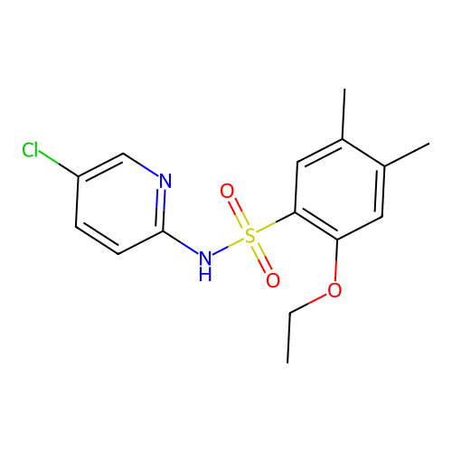 N-(5-chloropyridin-2-yl)-2-ethoxy-4,5-dimethylbenzenesulfonamide structure