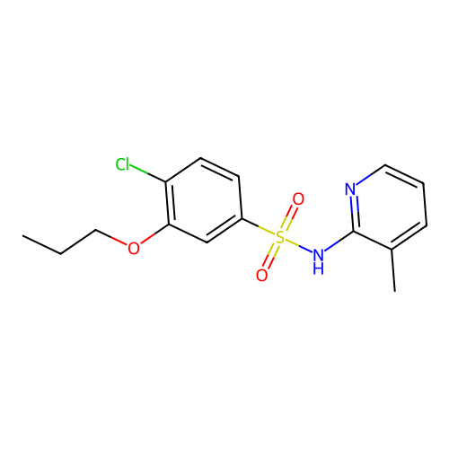 4-chloro-N-(3-methylpyridin-2-yl)-3-propoxybenzenesulfonamide structure