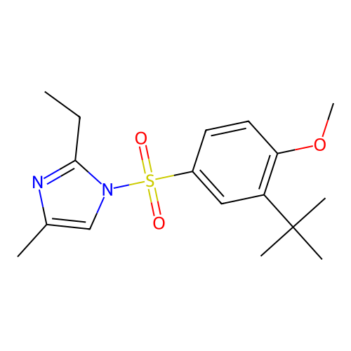 1-(3-Tert-butyl-4-methoxyphenyl)sulfonyl-2-ethyl-4-methylimidazole structure