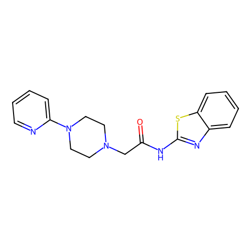 N-Benzothiazol-2-yl-2-(4-pyridin-2-yl-piperazin-1-yl)-acetamide structure
