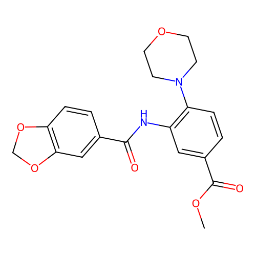 Methyl 3-(1,3-benzodioxole-5-carbonylamino)-4-morpholin-4-ylbenzoate structure