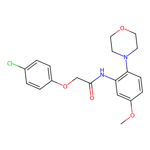 2-(4-chlorophenoxy)-N-(5-methoxy-2-morpholin-4-ylphenyl)acetamide structure