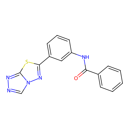 N-[3-([1,2,4]triazolo[3,4-b][1,3,4]thiadiazol-6-yl)phenyl]benzamide structure