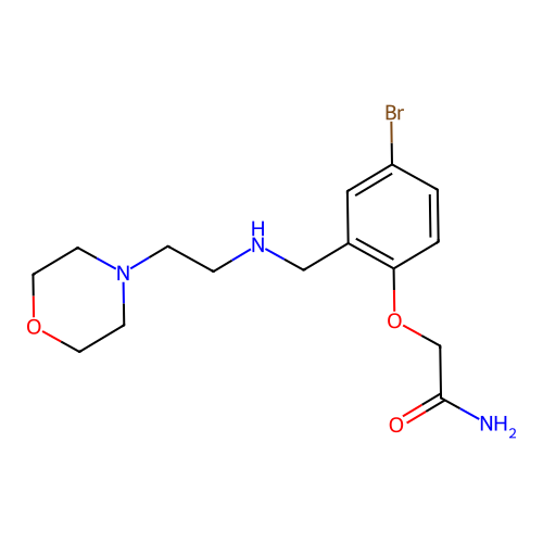 2-[4-Bromo-2-({[2-(morpholin-4-yl)ethyl]amino}methyl)phenoxy]acetamide structure