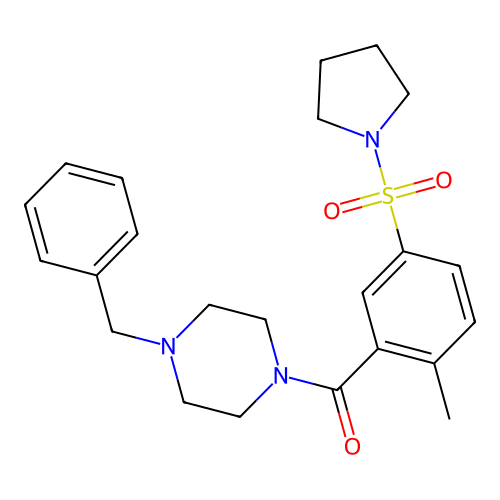 (4-Benzylpiperazin-1-yl)-(2-methyl-5-pyrrolidin-1-ylsulfonylphenyl)methanone structure