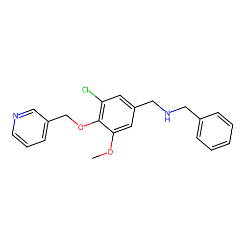 N-[[3-chloro-5-methoxy-4-(pyridin-3-ylmethoxy)phenyl]methyl]-1-phenylmethanamine structure