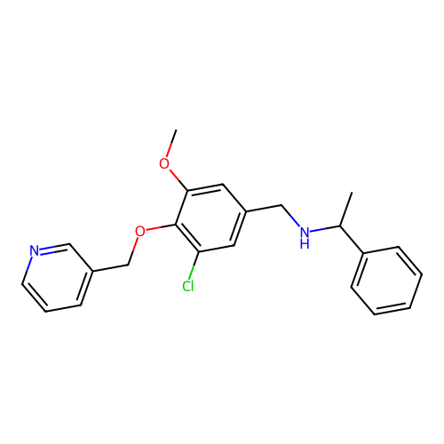 N-[3-chloro-5-methoxy-4-(pyridin-3-ylmethoxy)benzyl]-1-phenylethanamine structure