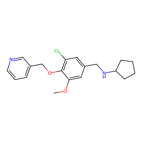 N-[3-chloro-5-methoxy-4-(pyridin-3-ylmethoxy)benzyl]cyclopentanamine structure