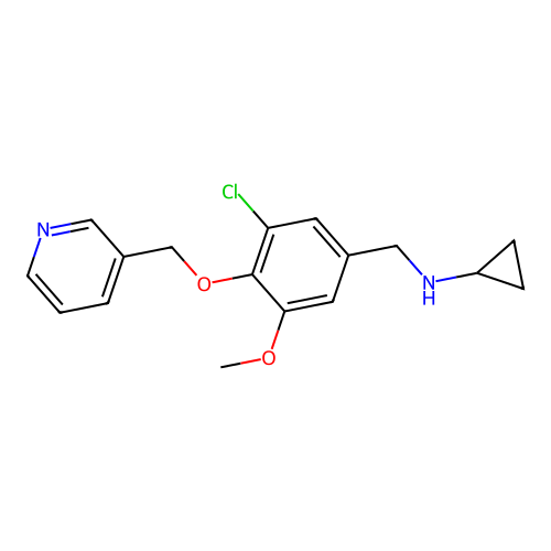 N-[3-chloro-5-methoxy-4-(pyridin-3-ylmethoxy)benzyl]cyclopropanamine structure