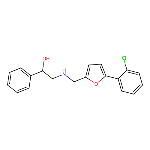 2-[[5-(2-Chlorophenyl)furan-2-yl]methylamino]-1-phenylethanol structure