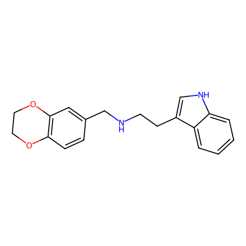 N-(2,3-dihydro-1,4-benzodioxin-6-ylmethyl)-2-(1H-indol-3-yl)ethanamine structure