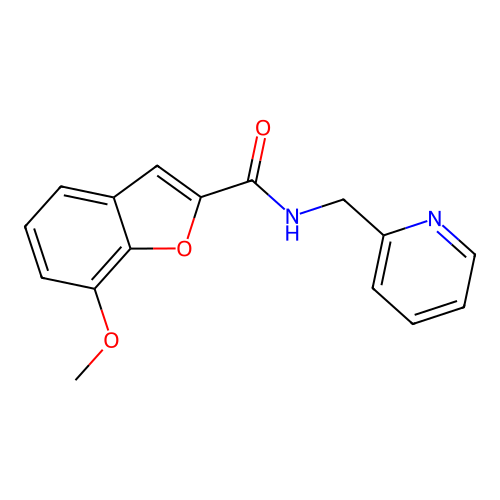 7-methoxy-N-(pyridin-2-ylmethyl)-1-benzofuran-2-carboxamide structure