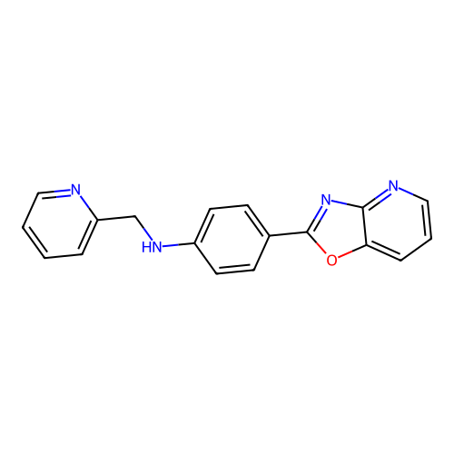 (4-Oxazolo[4,5-b]pyridin-2-yl-phenyl)-pyridin-2-ylmethyl-amine structure