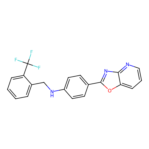 4-([1,3]oxazolo[4,5-b]pyridin-2-yl)-N-[2-(trifluoromethyl)benzyl]aniline structure