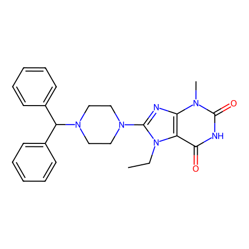 8-(4-Benzhydryl-piperazin-1-yl)-7-ethyl-3-methyl-3,7-dihydro-purine-2,6-dione structure