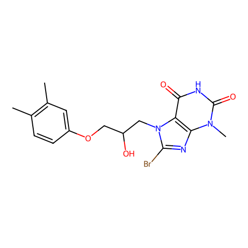 8-Bromo-7-[3-(3,4-dimethylphenoxy)-2-hydroxypropyl]-3-methylpurine-2,6-dione structure