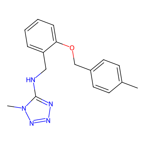 1-methyl-N-{2-[(4-methylbenzyl)oxy]benzyl}-1H-tetrazol-5-amine structure