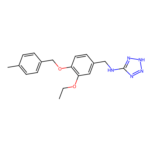 N-{3-ethoxy-4-[(4-methylbenzyl)oxy]benzyl}-N-(2H-tetraazol-5-yl)amine structure
