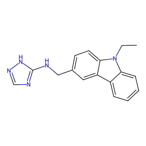 N-[(9-ethylcarbazol-3-yl)methyl]-1H-1,2,4-triazol-5-amine structure