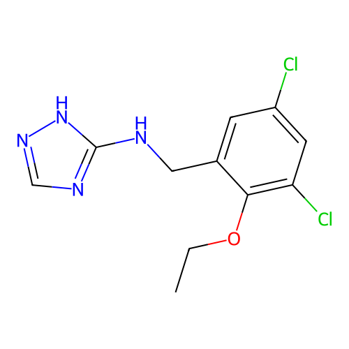 N-(3,5-dichloro-2-ethoxybenzyl)-1H-1,2,4-triazol-3-amine structure
