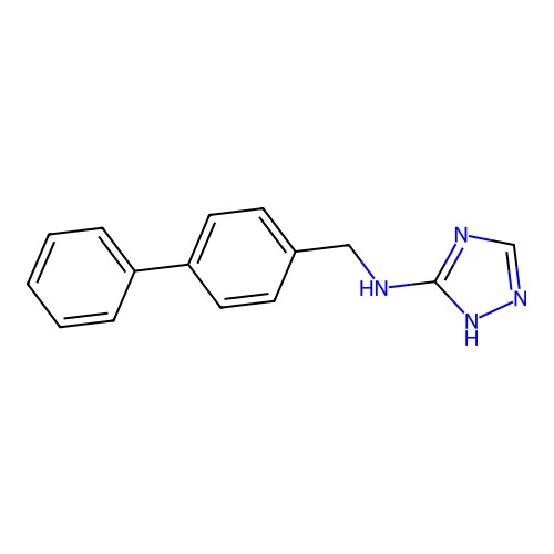 N-(biphenyl-4-ylmethyl)-1H-1,2,4-triazol-3-amine structure