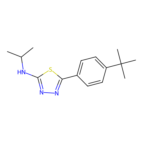 5-(4-tert-butylphenyl)-N-(propan-2-yl)-1,3,4-thiadiazol-2-amine structure