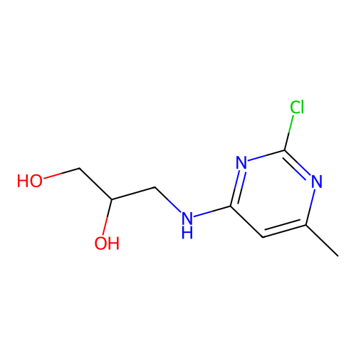 3-((2-Chloro-6-methylpyrimidin-4-yl)amino)propane-1,2-diol structure