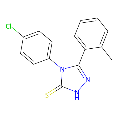 4-(4-chlorophenyl)-5-(2-methylphenyl)-4H-1,2,4-triazole-3-thiol structure