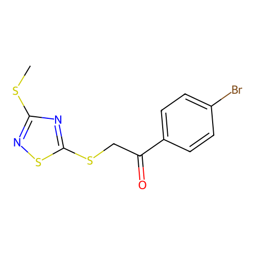 1-(4-Bromophenyl)-2-[(3-methylsulfanyl-1,2,4-thiadiazol-5-yl)sulfanyl]ethanone structure